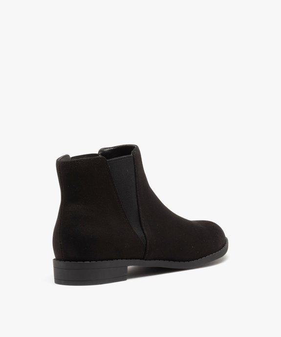 Boots Chelsea en suédine à talon plat femme vue4 - VALENTINA BALDA - GEMO