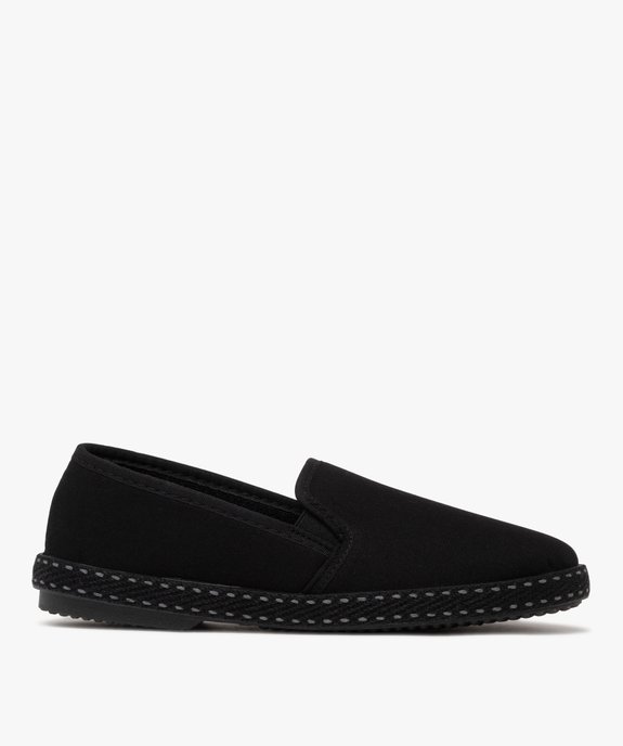Chaussons homme pantoufles en toile avec semelle corde surpiquée vue1 - GEMO 4G HOMME - GEMO