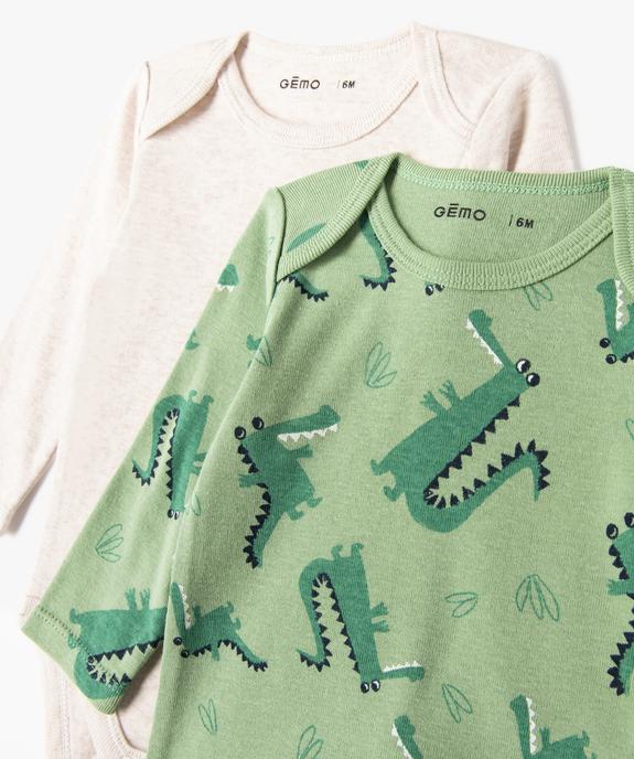 Body à manches courtes et col US en coton biologique bébé (lot de 3) vue3 - GEMO 4G BEBE - GEMO