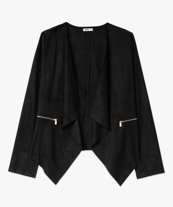 Veste en suédine souple portée ouverte femme - GEMO(FEMME PAP) Veste en suédine souple portée ouverte femme vue4 - GEMO(FEMME PAP) - GEMO