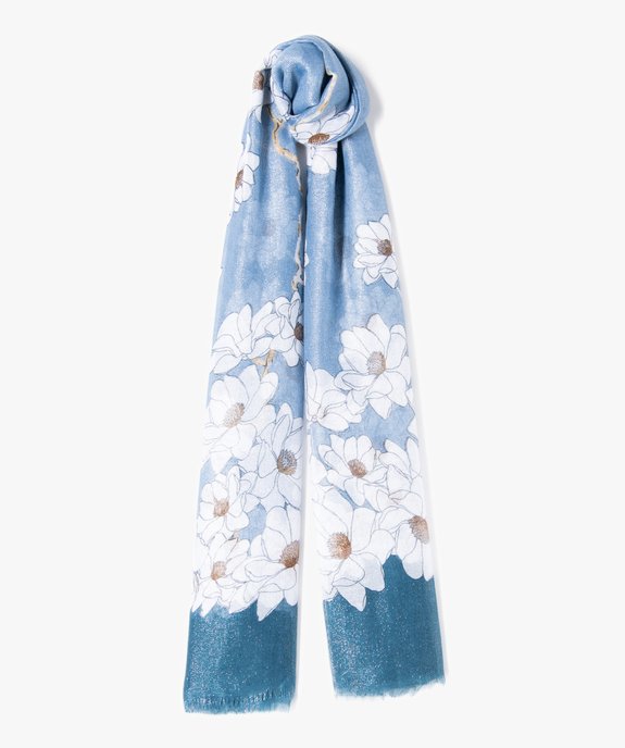 Foulard à motifs fleuris avec reflets scintillants femme vue1 - GEMO 4G FEMME - GEMO