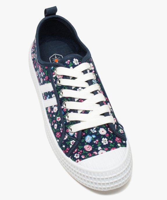 Baskets femme à lacets dessus toile imprimée fleurs vue5 - GEMO (SPORTSWR) - GEMO