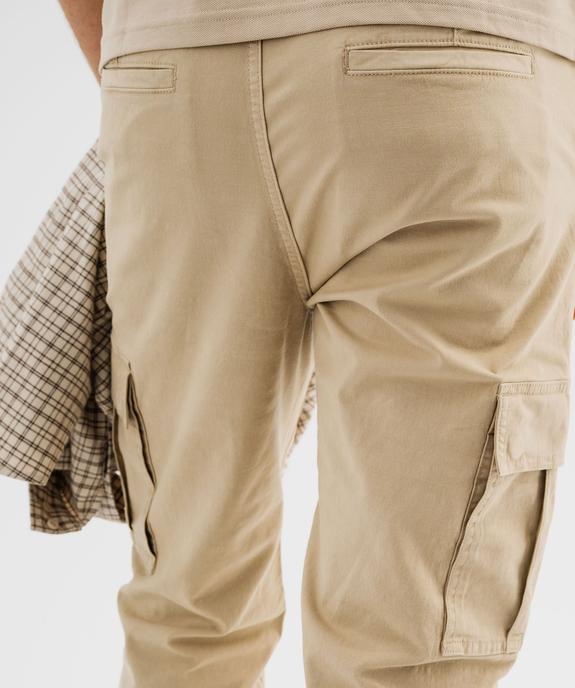 Pantalon cargo loose coloris unique homme vue4 - GEMO 4G HOMME - GEMO