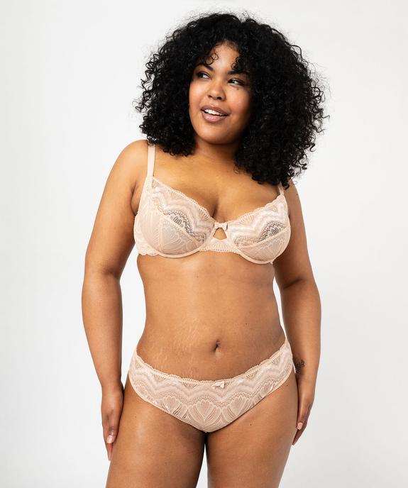 Soutien-gorge grande taille emboitant à armatures en dentelle vue3 - GEMO(HOMWR FEM) - GEMO