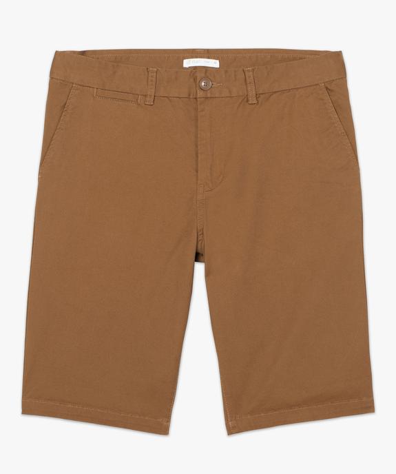 Bermuda homme en toile extensible 5 poches coupe chino vue4 - GEMO (HOMME) - GEMO
