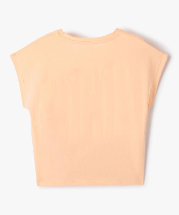 Tee-shirt fille coupe ample noué dans le bas vue4 - GEMO 4G FILLE - GEMO