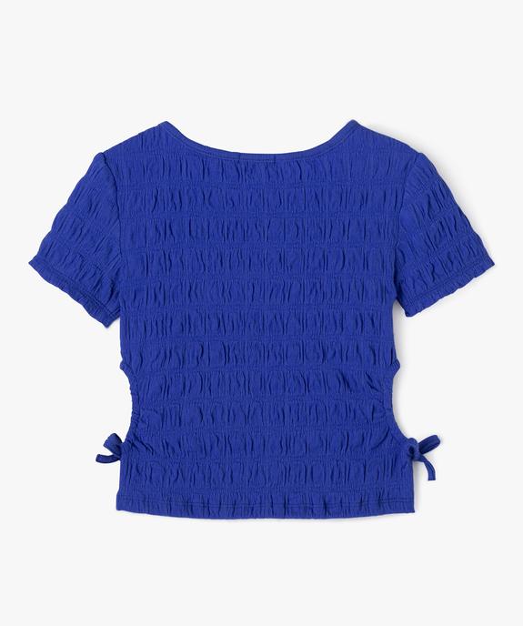 Tee-shirt à manches courtes avec ouvertures sur les côtés fille vue3 - GEMO 4G FILLE - GEMO