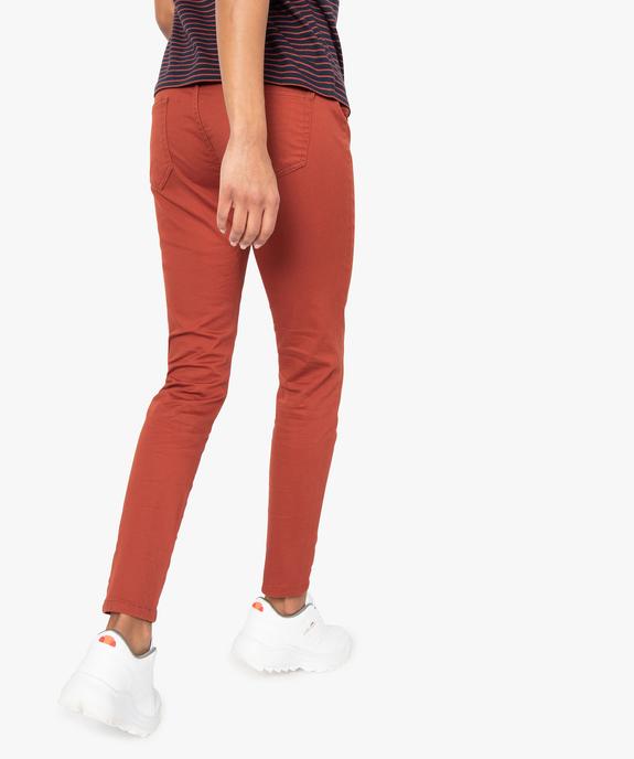 Pantalon femme jegging coloré à taille élastique vue3 - FOLLOW ME - GEMO