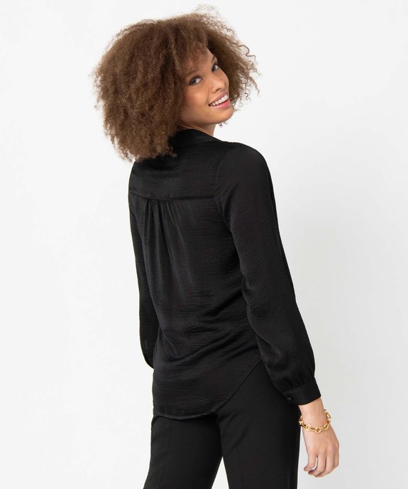 Chemise en satin à manches longues femme vue3 - GEMO 4G FEMME - GEMO