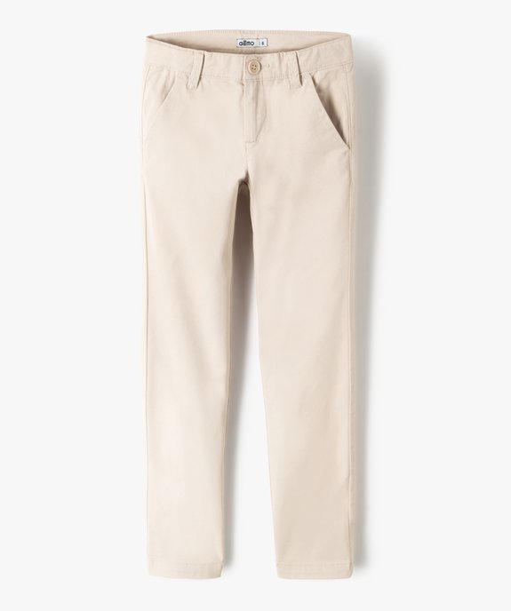 Pantalon chino en twill de coton garçon vue2 - GEMO 4G GARCON - GEMO
