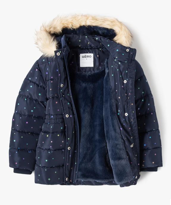 Parka déperlante à capuche avec doublure peluche fille vue2 - GEMO 4G FILLE - GEMO