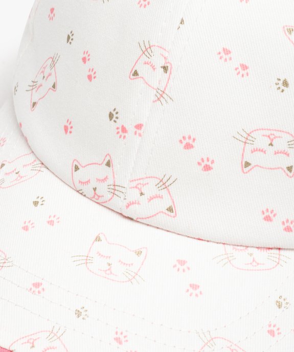 Casquette bébé fille souple à motif chat all over et visière bicolore vue3 - GEMO(BEBE DEBT) - GEMO