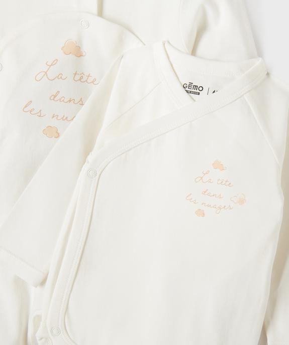 Ensemble 3 pièces bavoir, body et pyjama bébé vue6 - GEMO(BB COUCHE) - GEMO