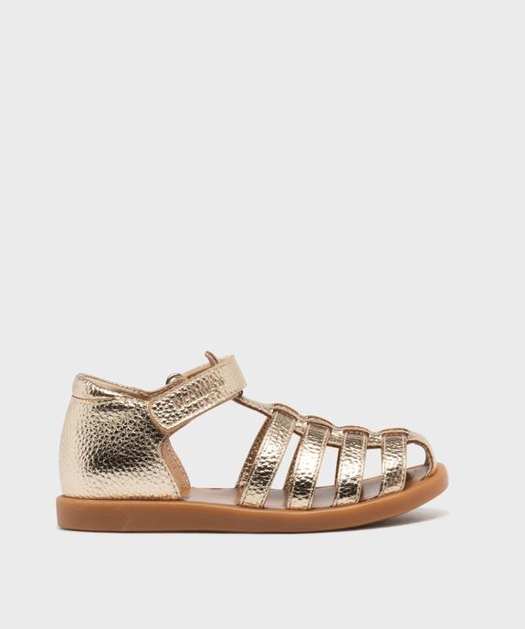 Sandales métallisées à talon et bout fermés fille - Berlingot by Pom d'Api vue1 - BERLINGOT BY POM D'API (M) - GEMO