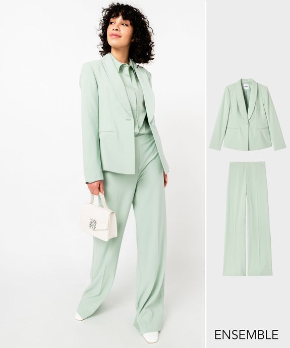 Ensemble tailleur pantalon vert clair pour femme - GEMO