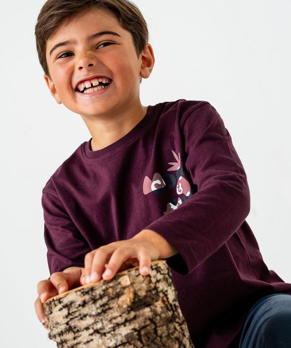 Tee-shirt manches longues avec motif poitrine et dos garçon vue6 - GEMO 4G GARCON - GEMO