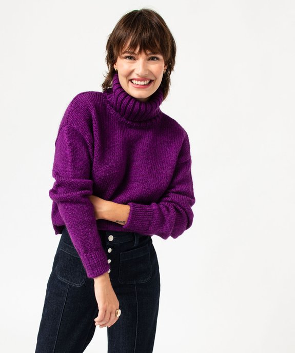 Pull femme à col roulé coupe courte vue1 - GEMO(FEMME PAP) - GEMO