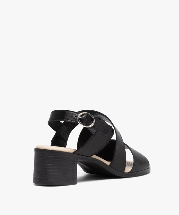 Sandales femme unies à talon et brides en cuir vue4 - GEMO 4G FEMME - GEMO