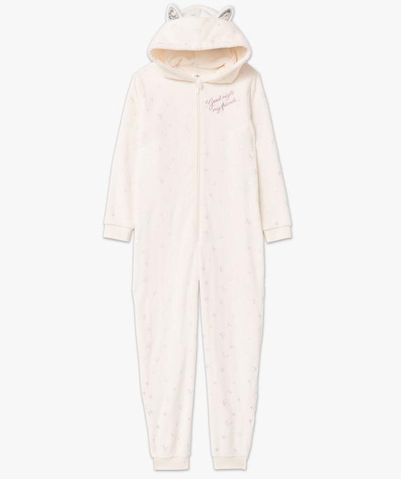 Combinaison pyjama à capuche en maille peluche femme vue4 - GEMO(HOMWR FEM) - GEMO