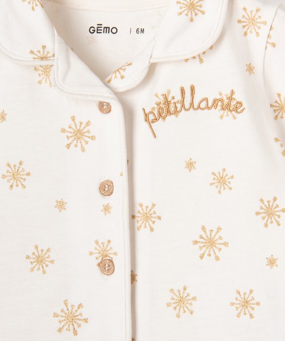 Pyjashort 2 pièces en coton avec motifs pailletés bébé fille vue2 - GEMO(BB COUCHE) - GEMO