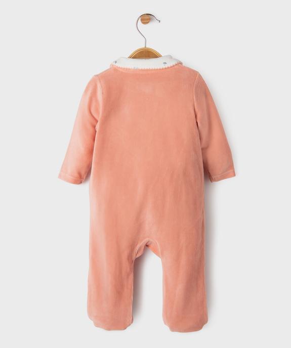 Pyjama en velours ouverture devant bébé fille - LuluCastagnette vue4 - LULU CASTAGNETTE GEMO FOR GOOD - GEMO