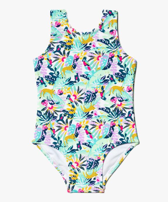Maillot de bain 1 pièce jungle à feston bébé fille vue1 - GEMO 4G BEBE - GEMO