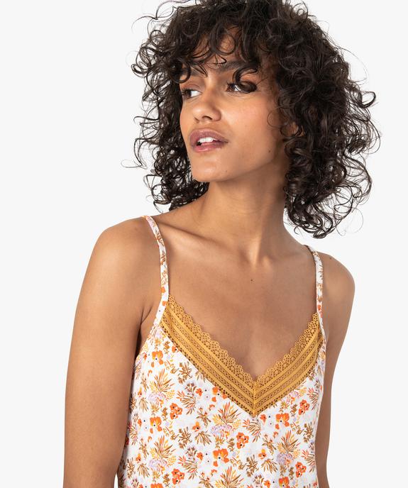 Haut de pyjama à fines bretelles et dentelle femme vue2 - GEMO 4G FEMME - GEMO