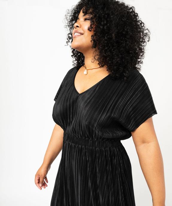 Robe manches courtes en maille plissée femme grande taille vue5 - GEMO (G TAILLE) - GEMO
