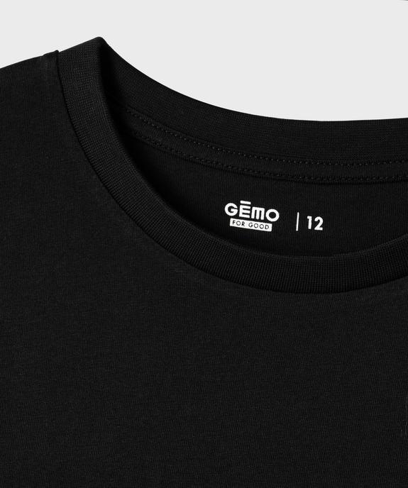 Tee-shirt à manches courtes uni garçon vue5 - GEMO (JUNIOR) - GEMO
