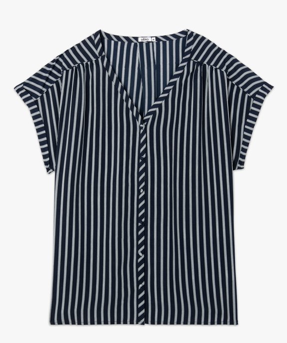 Blouse femme à manches courtes imprimée avec boutons vue4 - GEMO (G TAILLE) - GEMO