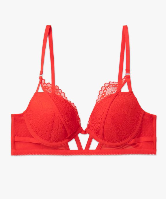 Soutien-gorge forme corbeille en dentelle et tulle vue4 - GEMO(HOMWR FEM) - GEMO