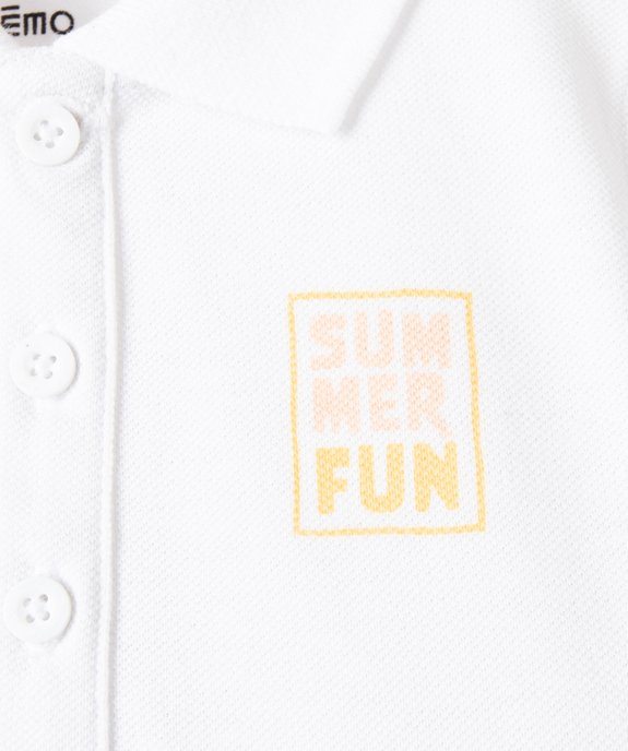 Polo bébé garçon en maille piquée avec petit motif poitrine vue2 - GEMO(BEBE DEBT) - GEMO