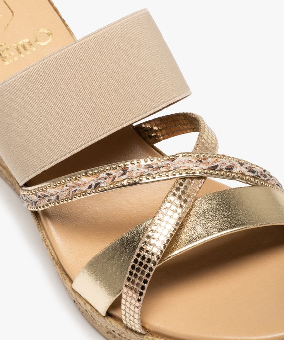 Mules femme compensées à brides brillantes vue6 - GEMO(URBAIN) - GEMO
