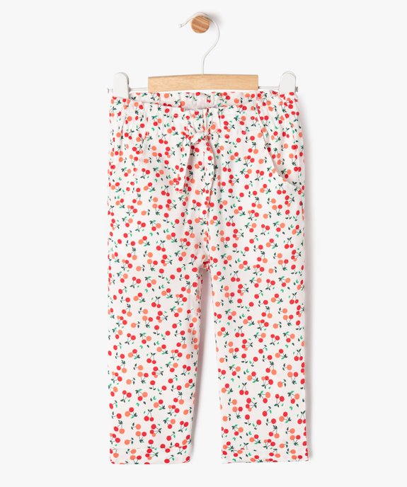 Pantalon droit en viscose fluide et imprimée à taille élastiquée bébé fille vue1 - GEMO 4G BEBE - GEMO