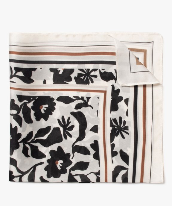 Foulard carré en satin motif fleuri femme vue2 - GEMO 4G FEMME - GEMO