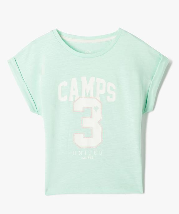 Tee-shirt fille à manches courtes avec revers cousus - Camps United vue1 - CAMPS UNITED - GEMO