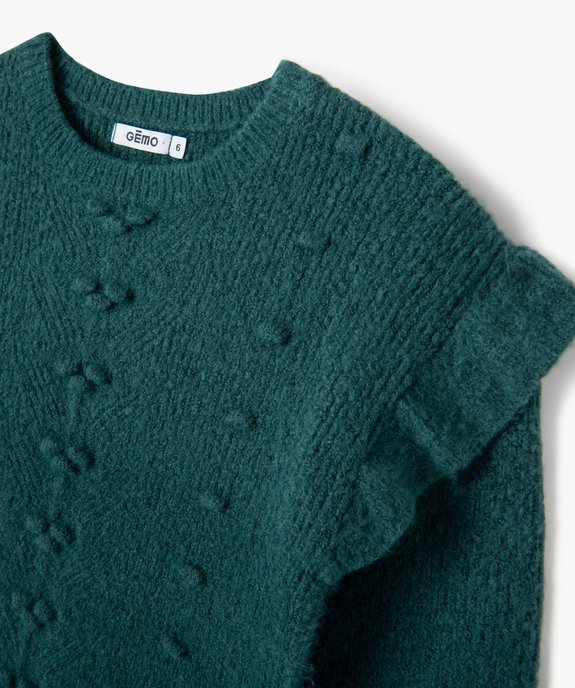 Pull avec volants sur les épaules fille vue3 - GEMO (ENFANT) - GEMO