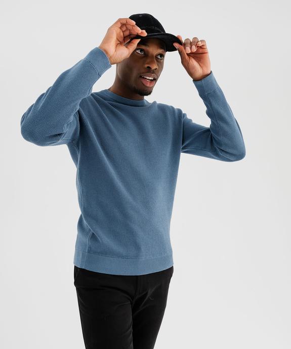 Pull en tricot perlé en coton homme vue1 - GEMO (HOMME) - GEMO