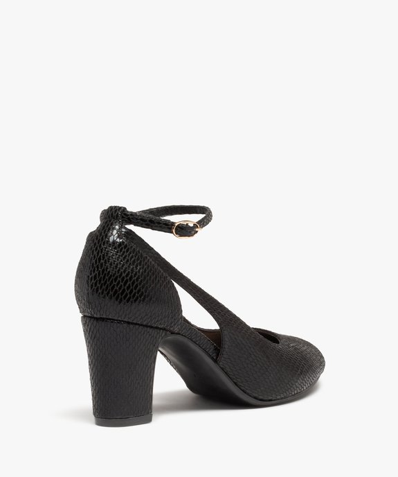 Escarpins femme unis imitation serpent vue4 - GEMO(URBAIN) - GEMO