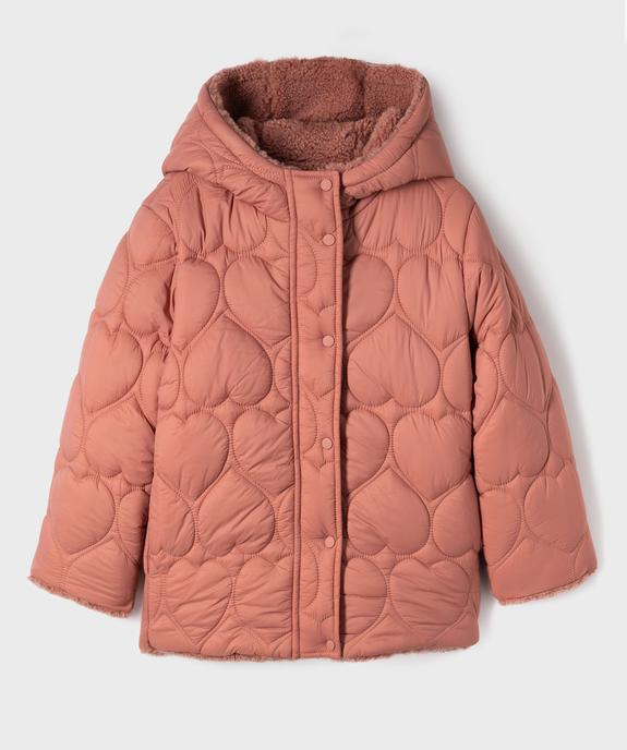 Manteau à capuche réversible fille - GEMO (ENFANT) Manteau à capuche réversible fille vue3 - GEMO (ENFANT) - GEMO