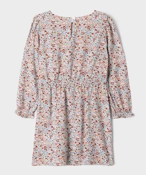 Robe à manches longues à motifs fleuris fille - LuluCastagnette vue3 - LULU CASTAGNETTE GEMO FOR GOOD - GEMO
