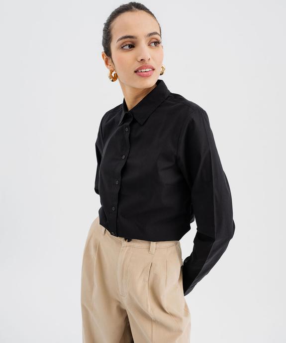 Chemise cintrée en coton extensible femme vue1 - GEMO(FEMME PAP) - GEMO