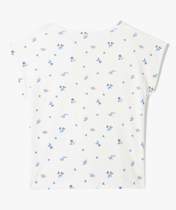 Tee-shirt fille à motifs fleuris coupe loose vue4 - GEMO (ENFANT) - GEMO