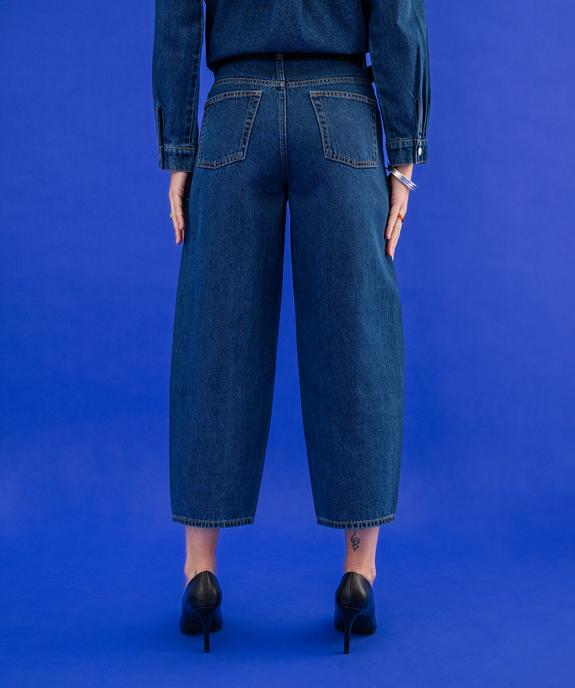 Jean barrel en denim de coton femme vue4 - GEMO 4G FEMME - GEMO