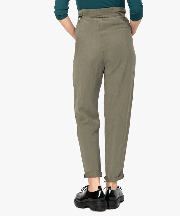 Pantalon femme coupe carotte taille haute vue3 - GEMO(FEMME PAP) - GEMO