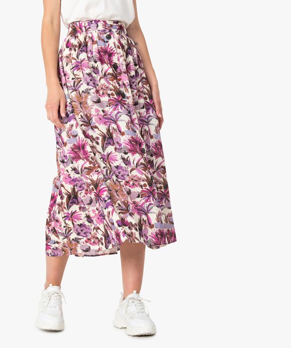 Jupe longue femme fluide à motif floral vue5 - GEMO(FEMME PAP) - GEMO