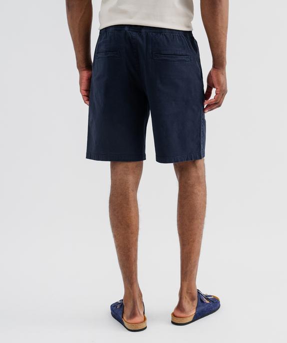 Bermuda regular en coton stretch à taille élastiqué homme vue3 - GEMO 4G HOMME - GEMO