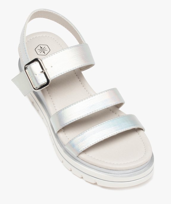 Sandales femme compensées à brides irisées vue5 - GEMO(URBAIN) - GEMO