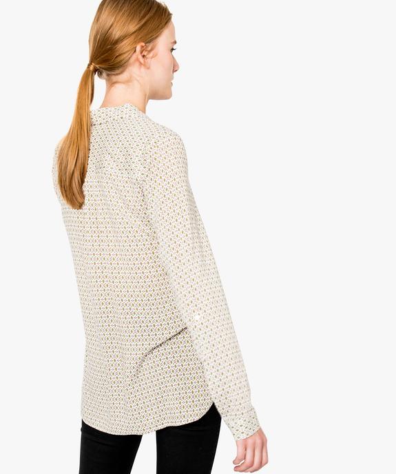 Blouse femme fluide à motifs et col v à boutons vue3 - GEMO(FEMME PAP) - GEMO