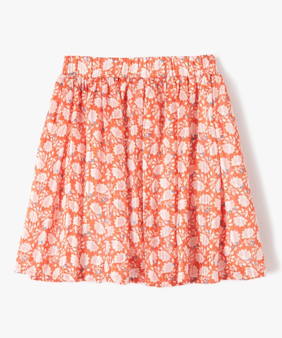 Jupe fille patineuse en voile fleuri et scintillant vue1 - GEMO (ENFANT) - GEMO
